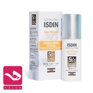 کرم-ضد-آفتاب-ایج-ریپیر-ایزدین-isdin-age-repair-fusion-water-spf-50+-هاله-اسپارکل-کاور