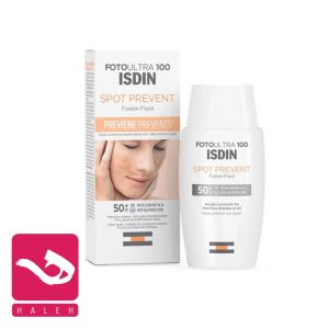 کرم-ضد-آفتاب-ضد-لک-ایزدین-isdin-spot-prevent-fusion-fluid-spf-50+-هاله-اسپارکل-کاور